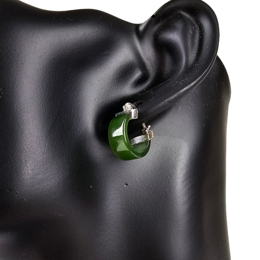 Green Stone Sleeper Earrings