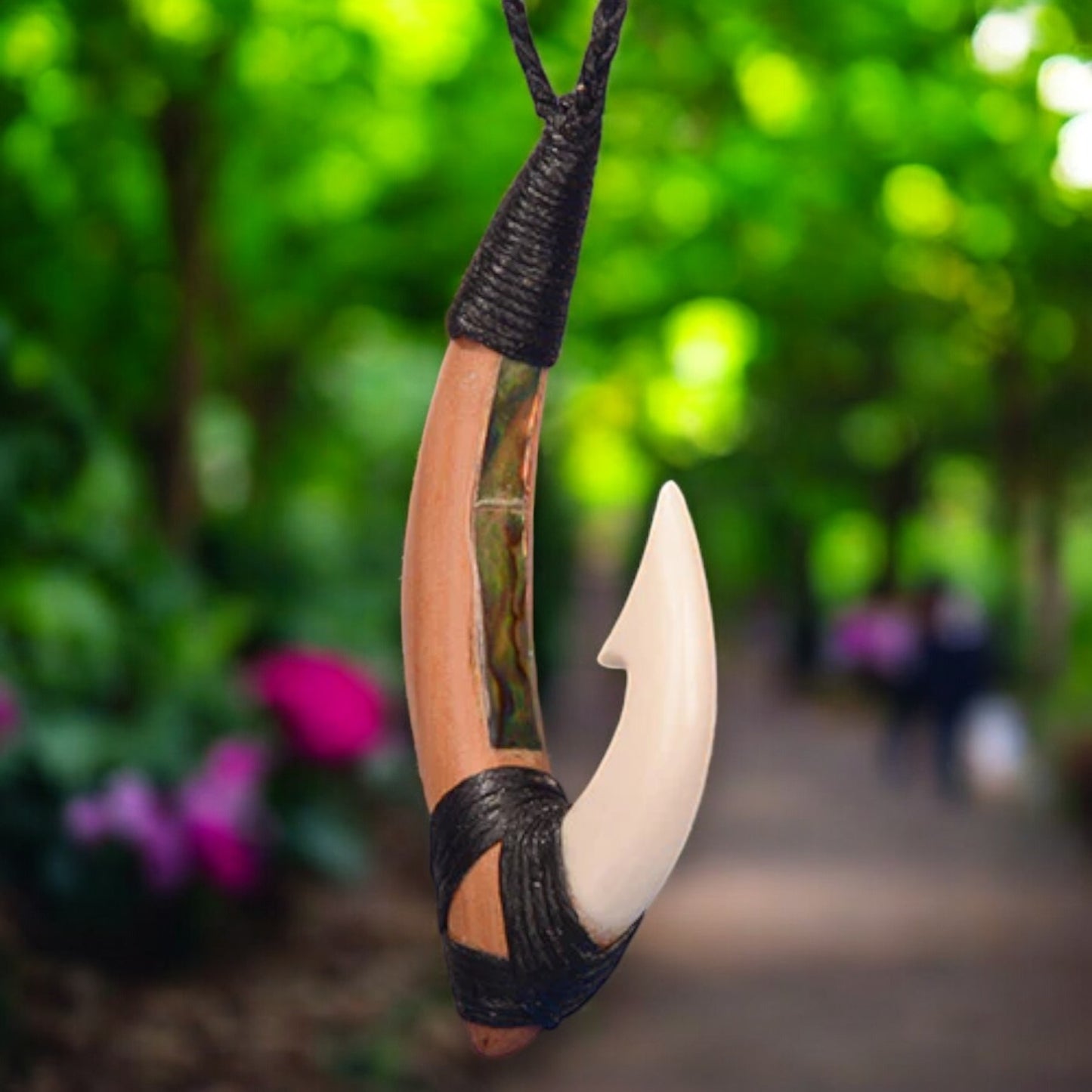 Bone Old Style Fish Hook Pendant - XMT Creations