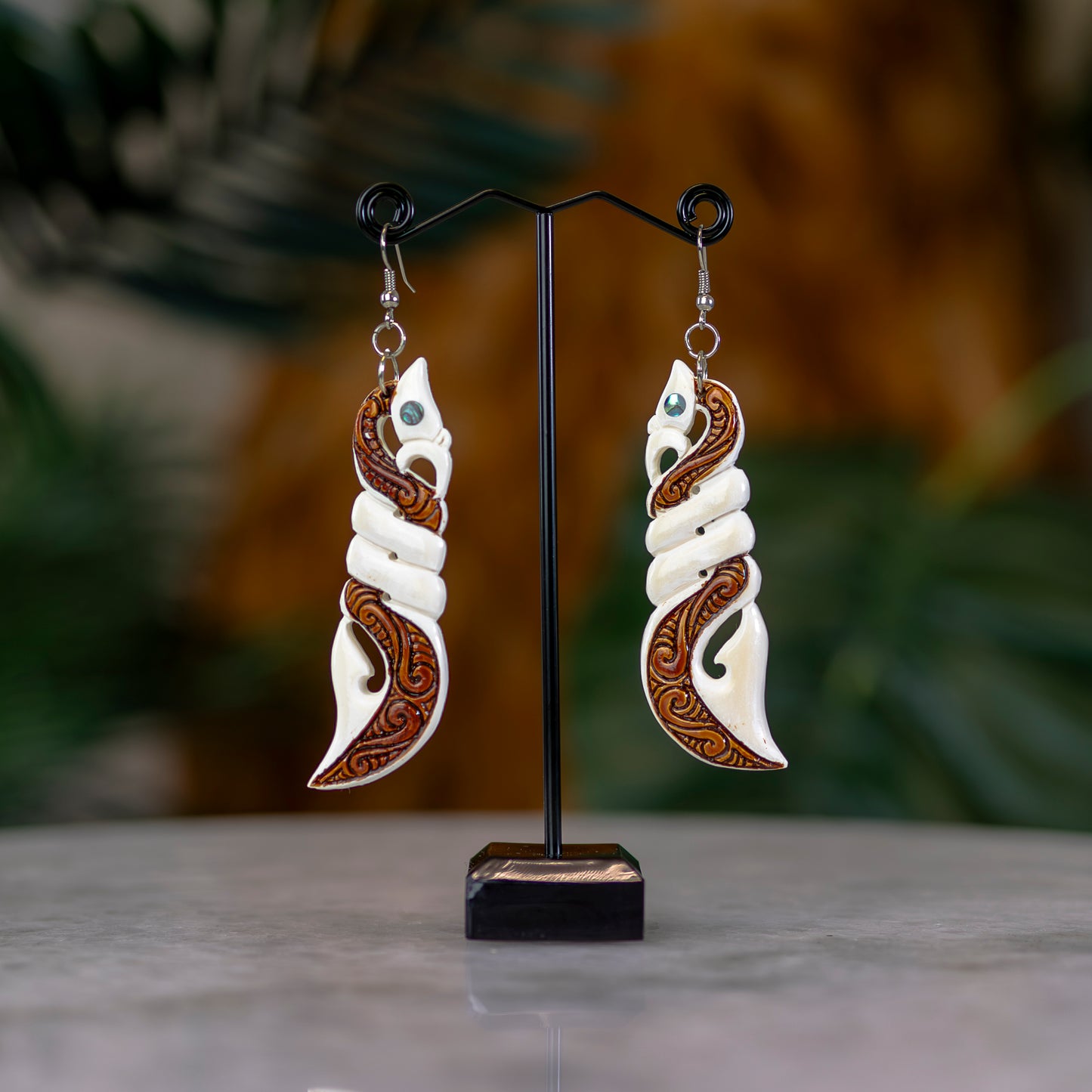 Bone Manaia Twist Earrings - XMT Creations