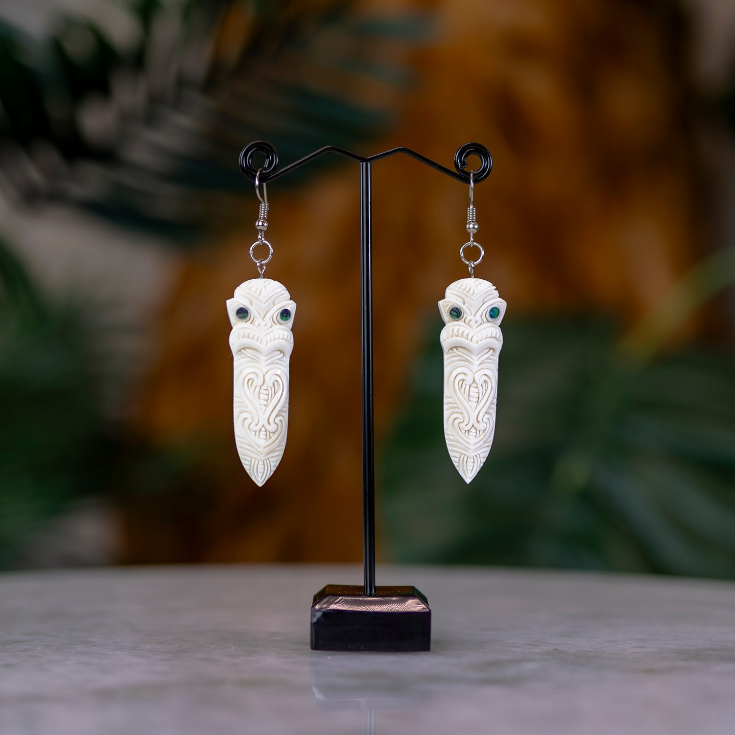 Bone Tiki Taiaha Earrings - XMT Creations