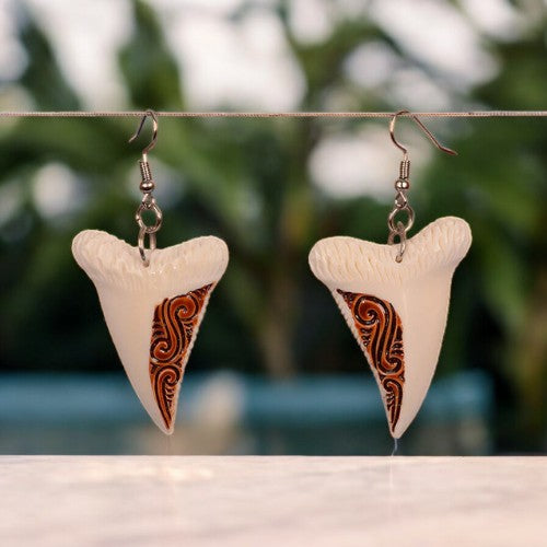 Faux Shark Tooth Bone Earrings - XMT Creations