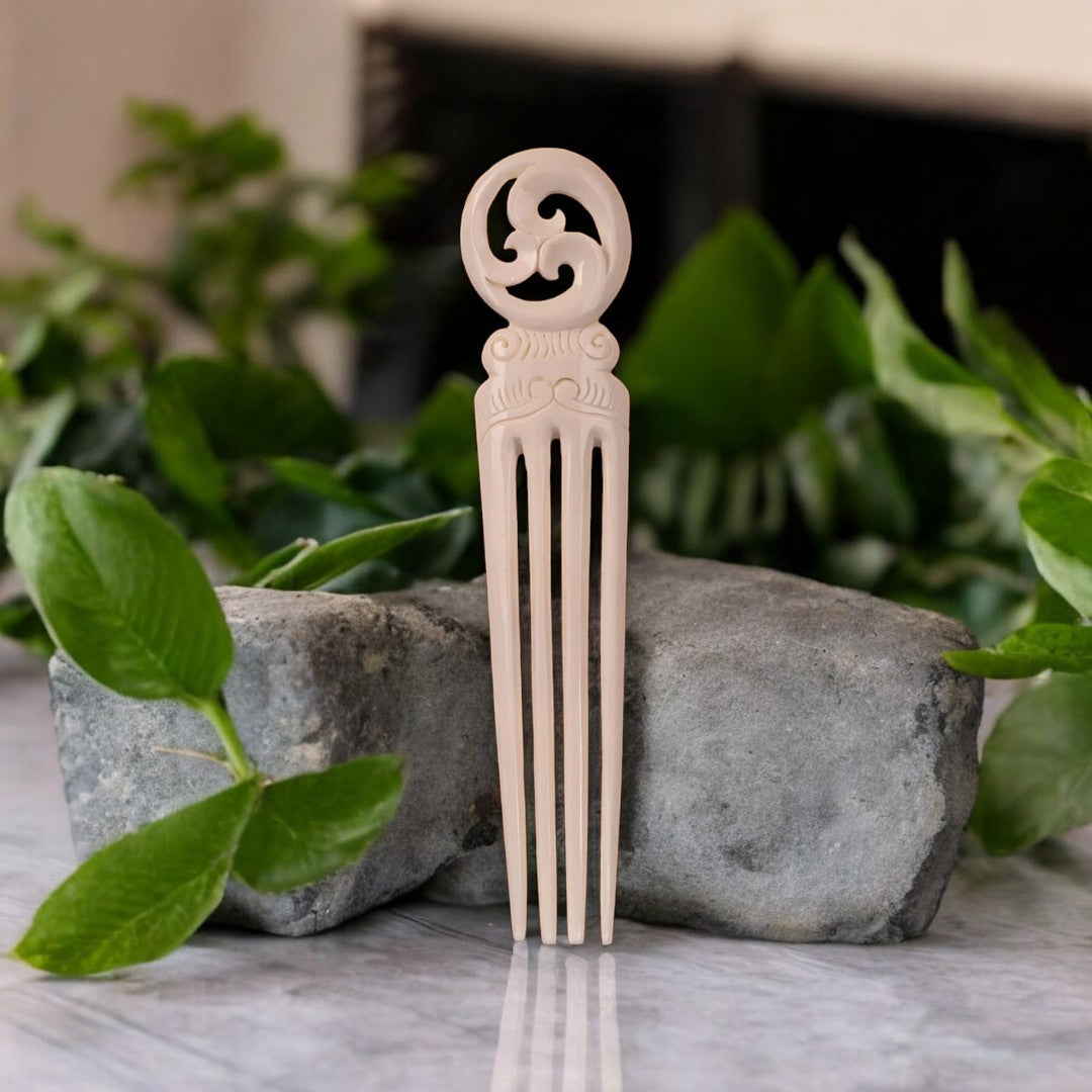 Large Bone Triple Koru Heru - XMT Creations