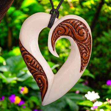 Bone Stained Heart Pendant - XMT Creations