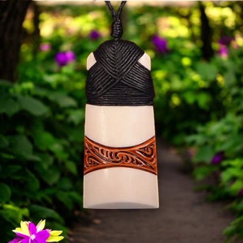 Bone Stained Toki Pendant - Medium - XMT Creations