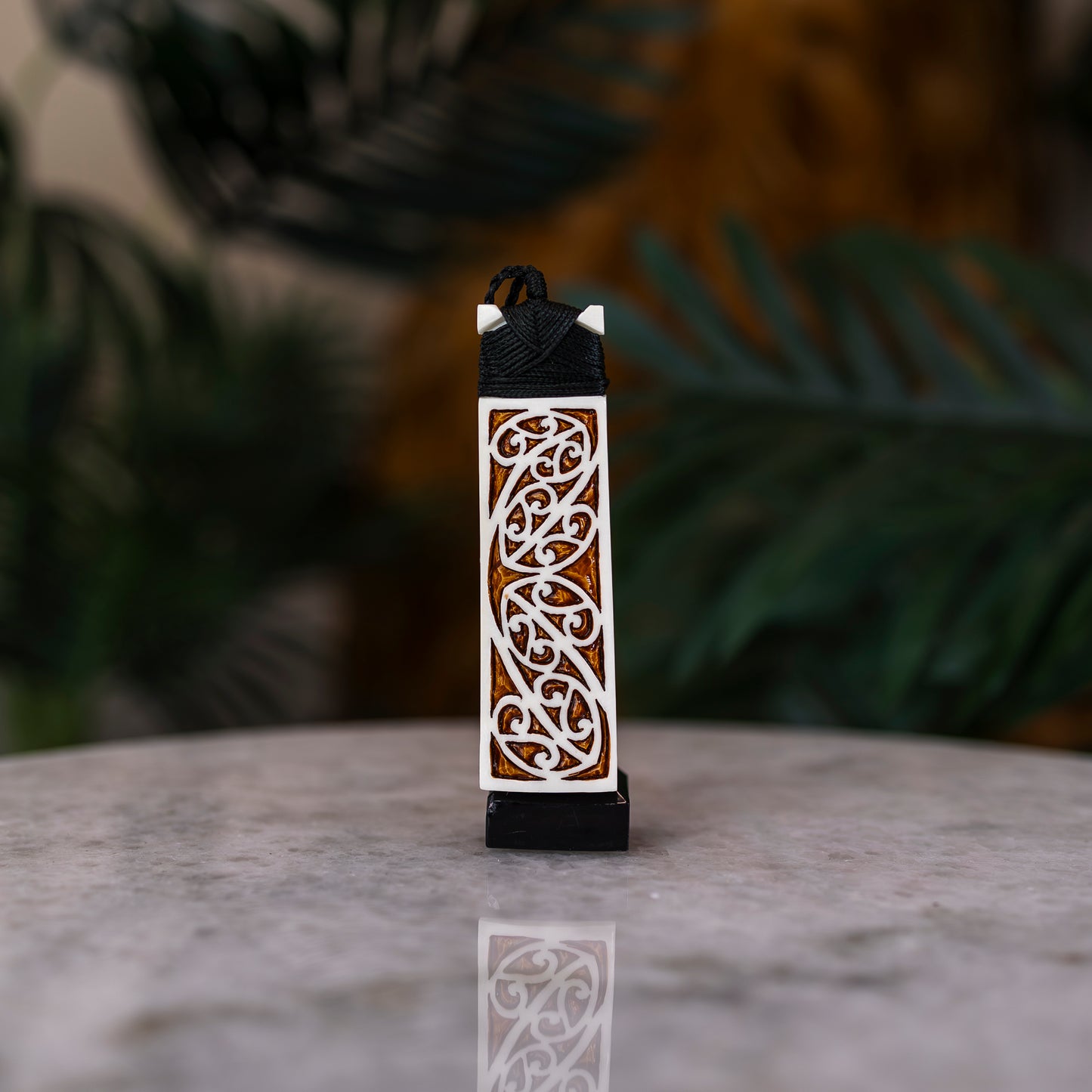 Bone Toki Māori Kowhaiwhai Stained Pendant - XMT Creations