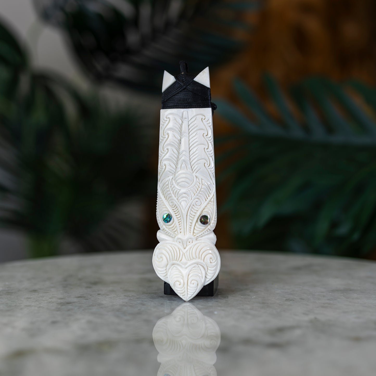 Bone Toki with Tiki Face Pendant - XMT Creations