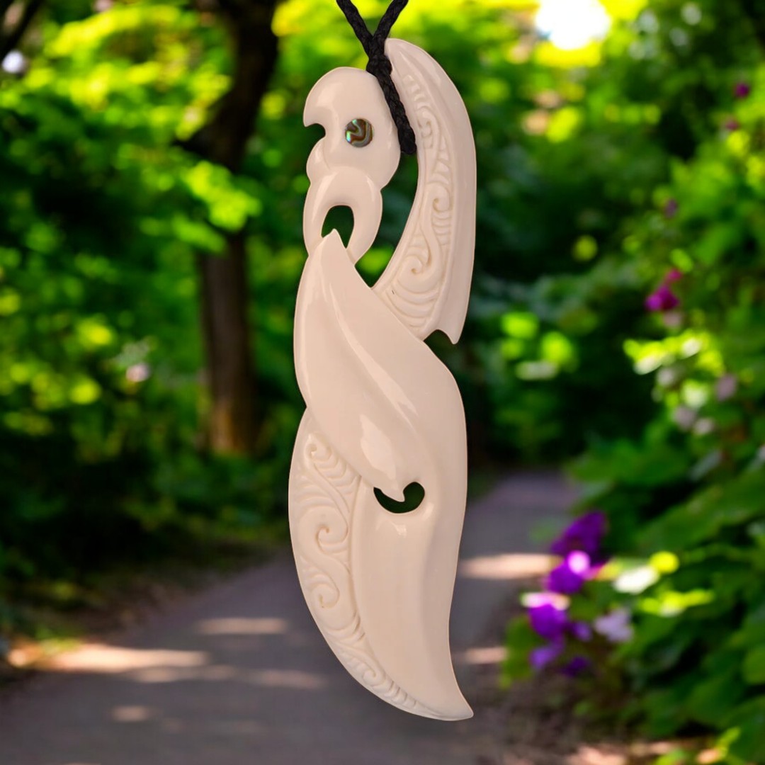 XL Bone Intricate Manaia Pendant - XMT Creations