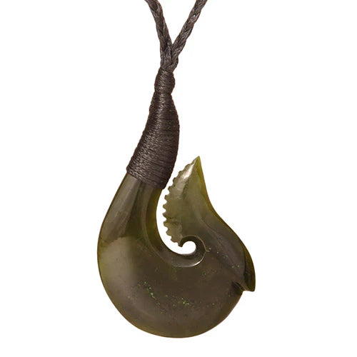 Large Bound Pounamu Hook Pendant - XMT Creations