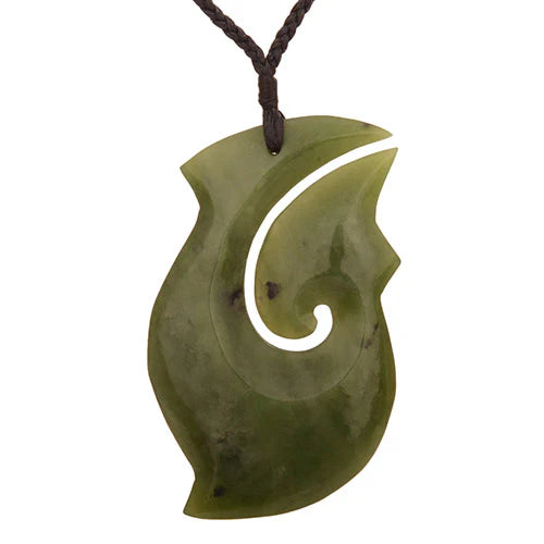 Large Pounamu Hook Pendant - XMT Creations