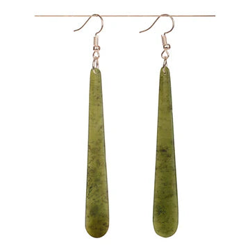 Pounamu Slim Drop Earrings - XMT Creations