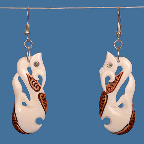 Manaia Bone Earring With Stain