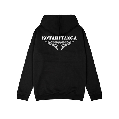 Kotahitanga Crest Black Hoodie - White - XMT Creations