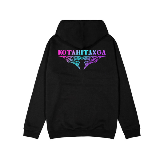 Kotahitanga Crest Black Hoodie - Iridescent - XMT Creations