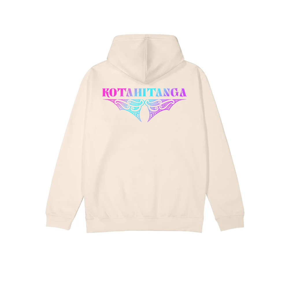 Kotahitanga Crest Cream Hoodie - Iridescent - XMT Creations