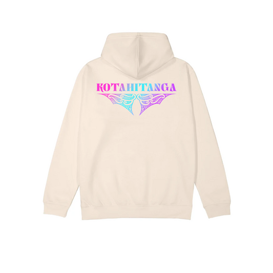 Kotahitanga Crest Cream Hoodie - Iridescent - XMT Creations