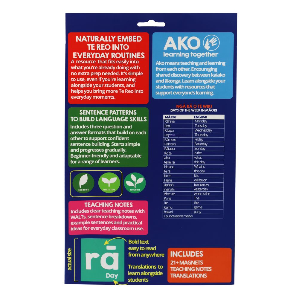 Magnetic Days in Te Reo Māori - XMT Creations