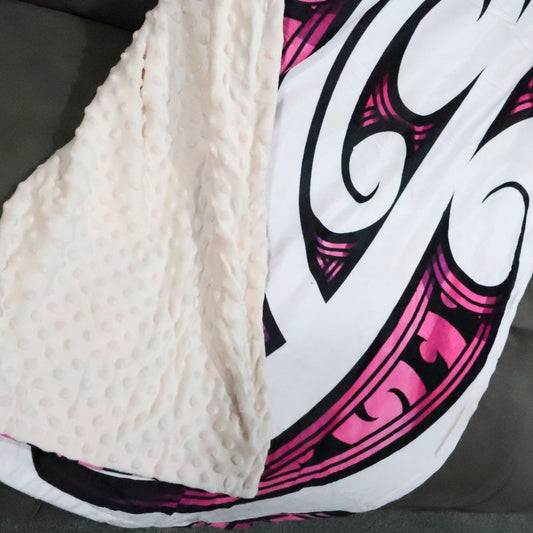 Children's Māori Design Blanket - Pink