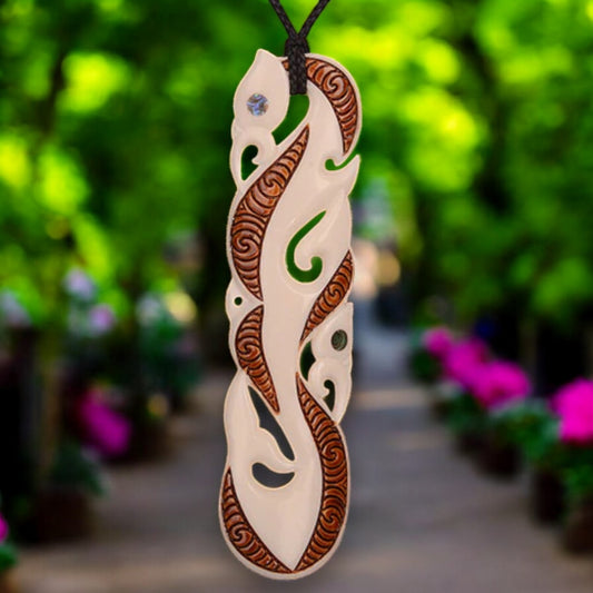 bone_double_stained_XL_manaia_pendant - XMT Creations