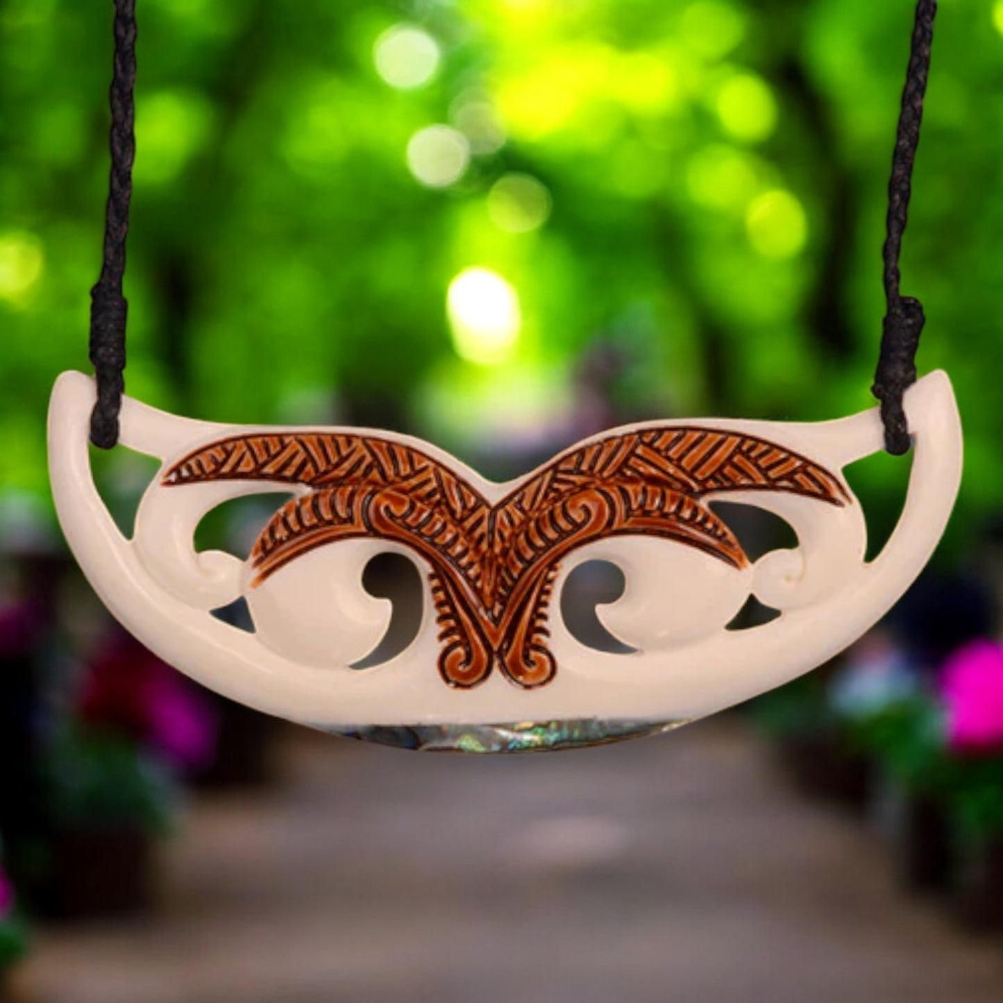 bone_koru_stained_pendant - XMT Creations