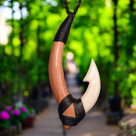 Bone Old Style Fish Hook Pendant - XMT Creations