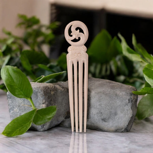 Large Bone Triple Koru Heru - XMT Creations