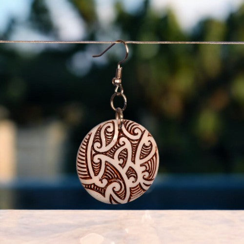 Māori Pattern Circle Earring - XMT Creations