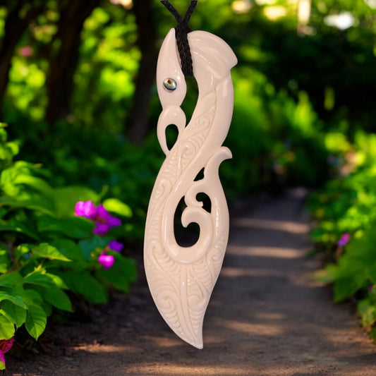 Bone Manaia XL Pendant - XMT Creations