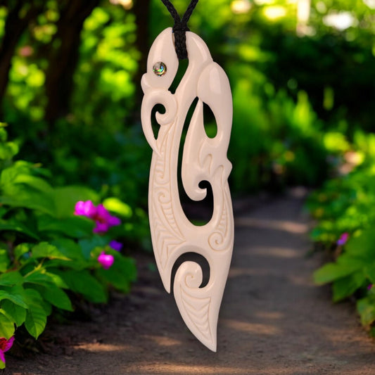 XL Bone Manaia Hook Pendant - XMT Creations