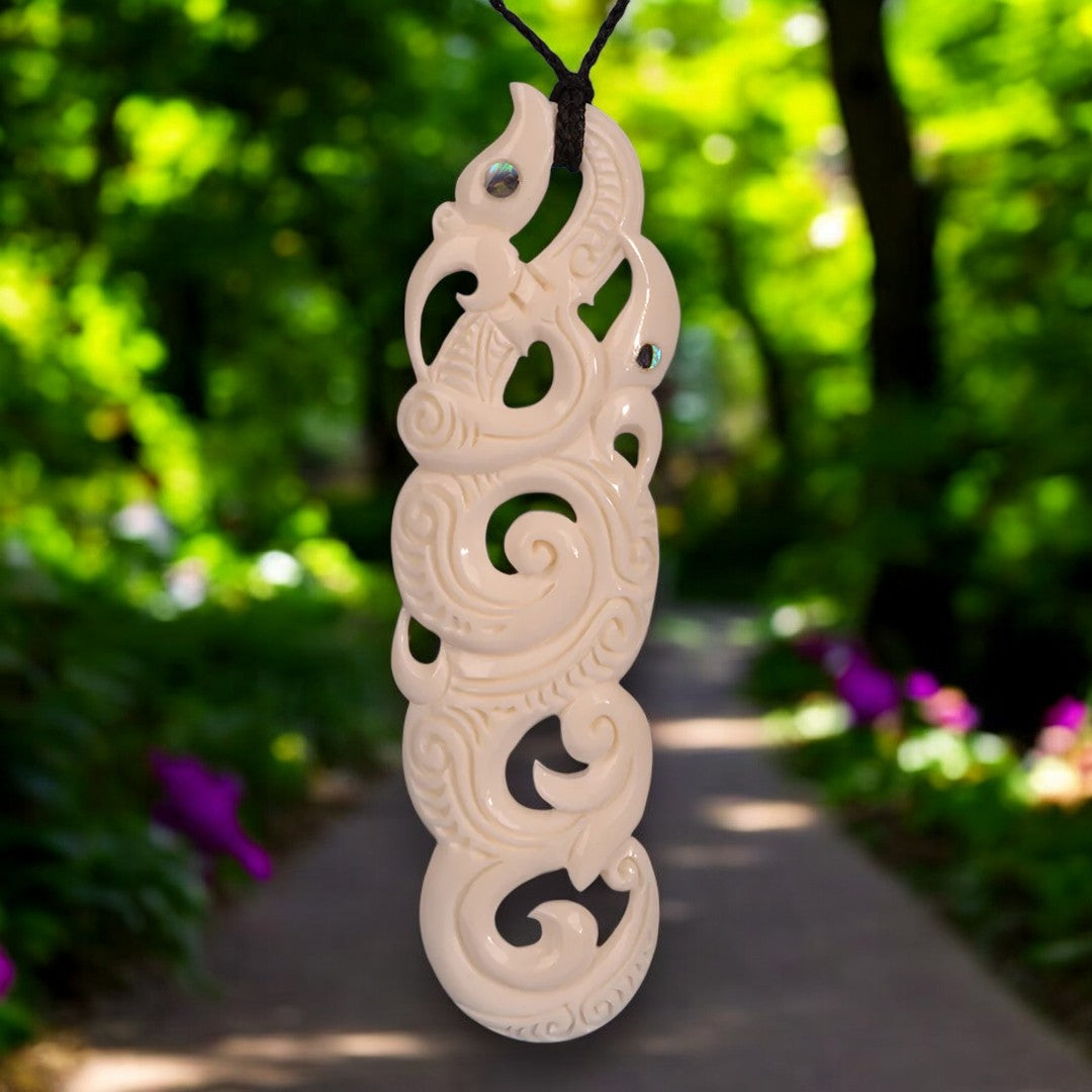 XL Bone Manaia Pendant - XMT Creations