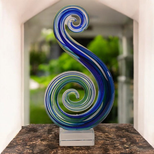large_double_koru_glass_ornament - XMT Creations